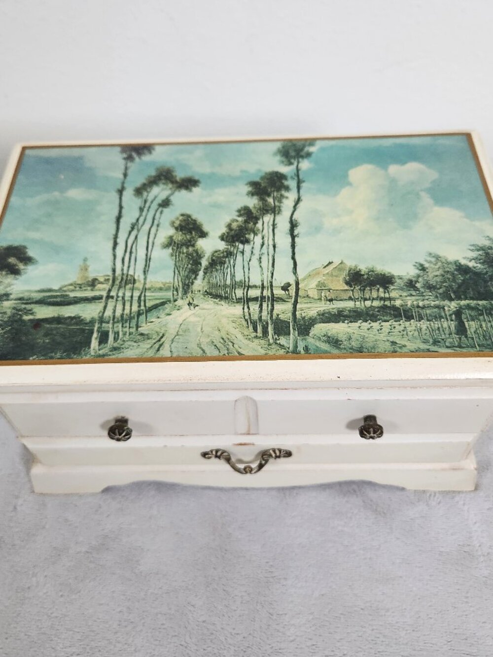 Vintage Jewelry Box Plays Laura's Theme Movie Dr Zhivago Country Scene SEE VIDEO